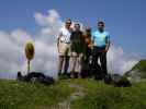 Ich, Daniela, Theresa und Wolfgang am Mädelejoch, 1.973 m (4. Aug.)