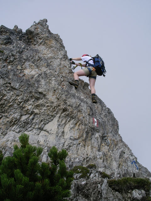 Gratklettersteig: Daniela im Einstieg