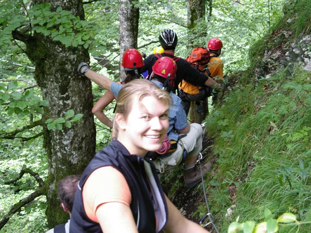 Postalmklamm-Klettersteig: Marlies vor der Seufzerbr&uuml;cke