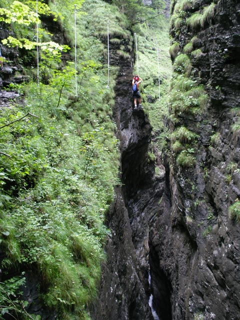 Postalmklamm-Klettersteig: Hangelbr&uuml;cke