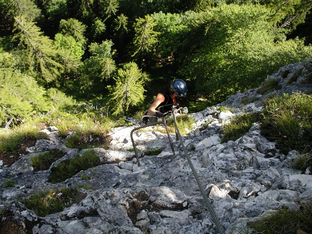 Postalmklamm-Klettersteig: Marlies in der Gamsleckenwand