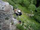 Postalmklamm-Klettersteig: Andreas und Marlies in der Karstquellenwand