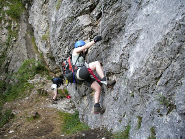 Kaiser Franz Joseph-Klettersteig: Irene im Einstieg