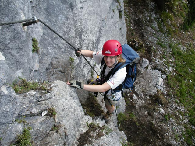 Kaiser Franz Joseph-Klettersteig: Daniela im Einstieg