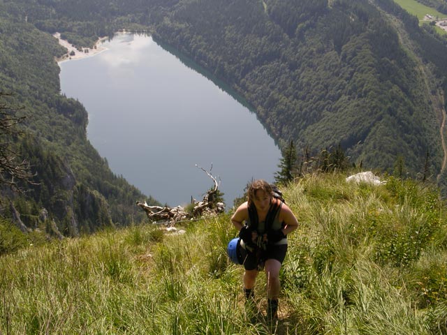 Kaiser Franz Joseph-Klettersteig: Irene im zweiten Gehgel&auml;nde
