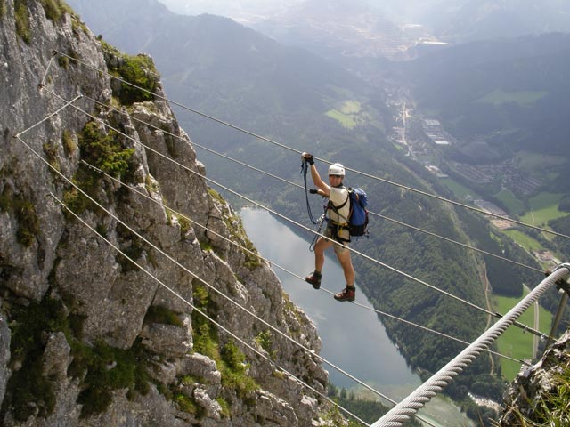 Kaiser Franz Joseph-Klettersteig: Ich auf der Seilbrücke