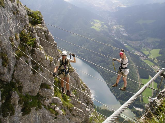 Kaiser Franz Joseph-Klettersteig: Ich und Daniela auf der Seilbrücke