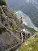 Kaiser Franz Joseph-Klettersteig: Daniela und ich auf der Seilbrücke