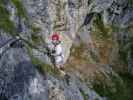 Roßlochhöhlen-Klettersteig: Daniela im Abstieg