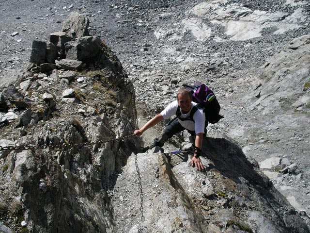 Erich am Mainzer H&ouml;henweg zwischen Rettenbachferner und Polleskogel (24. Aug.)