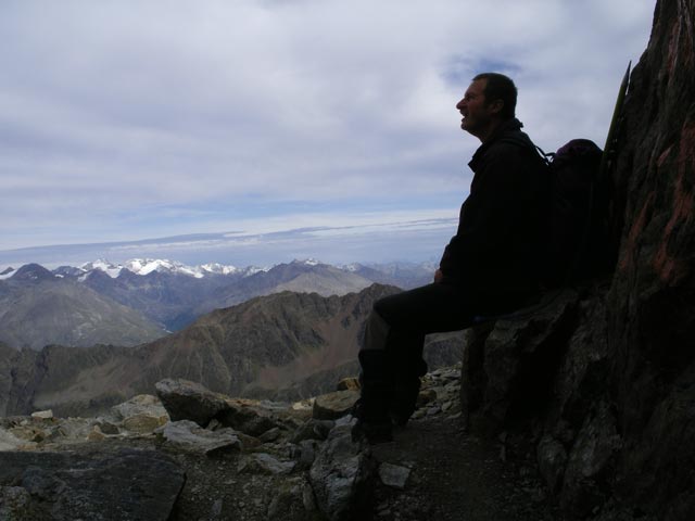 Erich am Mainzer H&ouml;henweg zwischen S&uuml;dlichem Puitkogelferner und N&ouml;rdlichem Puitkogelferner (24. Aug.)