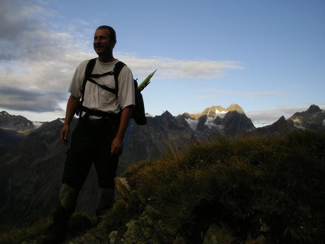 Erich am Rüsselsheimer Weg zwischen Rüsselsheimer Hütte und Gahwinden (25. Aug.)