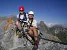 Arlberger Klettersteig: Daniela und ich auf der Knoppenjochspitze, 2.680 m