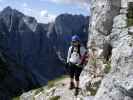 Via Ferrata Ponza Grande: Irene vor der Leiter