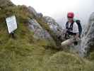 Feistringstein-Klettersteig: Daniela im Einstieg