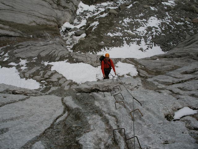 Blodigrinne-Klettersteig: Andreas im zweiten Teil