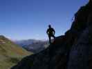 Blodigrinne-Klettersteig: Andreas im Einstieg