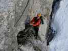 Blodigrinne-Klettersteig: Andreas in der schweren Variante des zweiten Teils