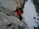 Blodigrinne-Klettersteig: Andreas in der schweren Variante des zweiten Teils