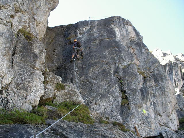 Kanzelwand-Klettersteig: Andreas in der Schl&uuml;sselstelle