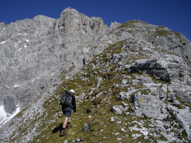 Vordere Brandjochspitze-S&uuml;dgrat: Andreas zwischen Brandjochkreuz und erster Wandstufe