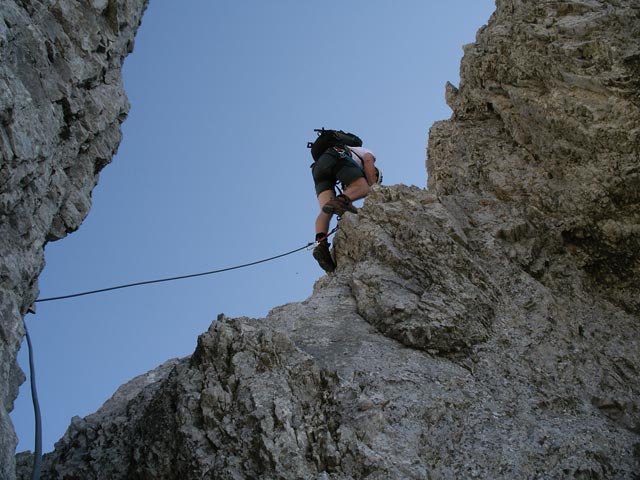 Innsbrucker Klettersteig: Andreas zwischen Westlicher Sattelspitze und Östlicher Sattelspitze