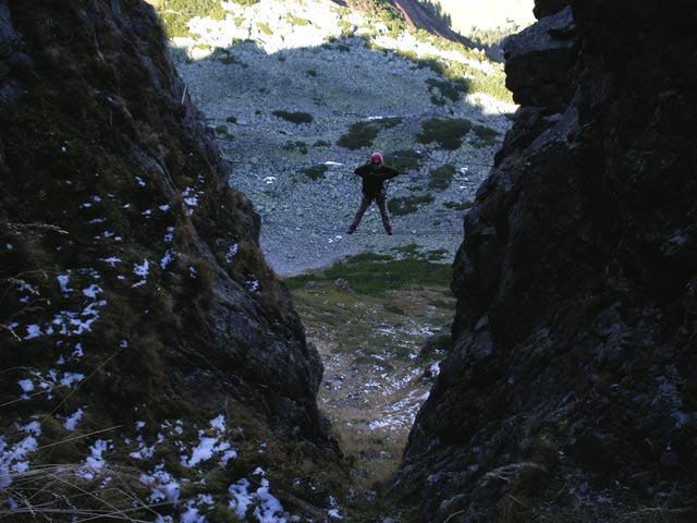 Henngrat-Klettersteig: Daniela in der Variante 'Da' Zache' (29. Sept.)