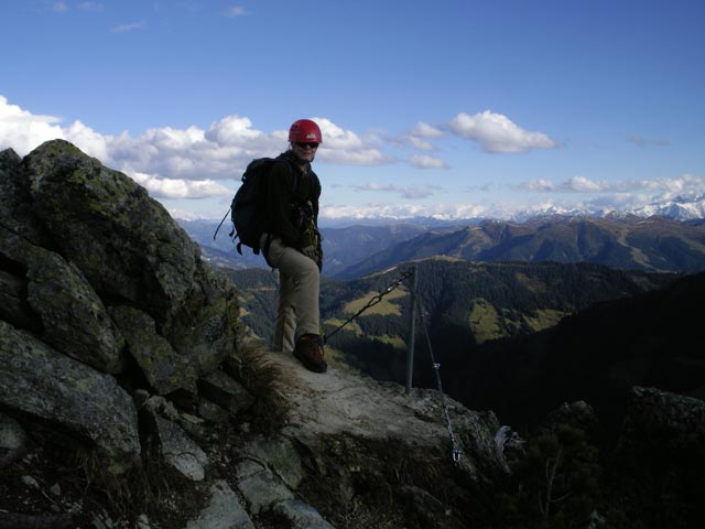 Henngrat-Klettersteig: Daniela in der Variante 'Panoramasteig' (29. Sept.)