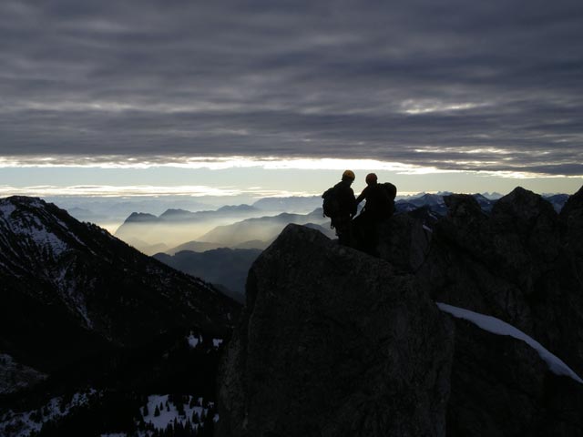 Andreas und Erhard am Hauptgipfel, 1.668 m