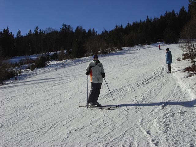 Daniela auf der Schneidabfahrt