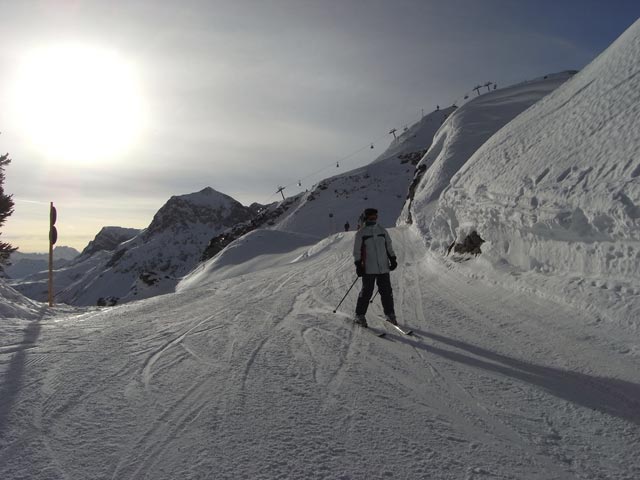 Daniela auf der Abfahrt zur Hasensprungbahn (28. Dez.)