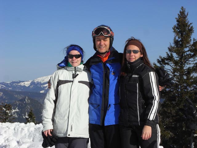 Daniela, ich und Marion bei der Bergstation der Niederalplbahn, 1.420 m