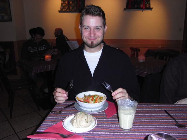 Markus im Tibet-Kultur-Restaurant (21. März)