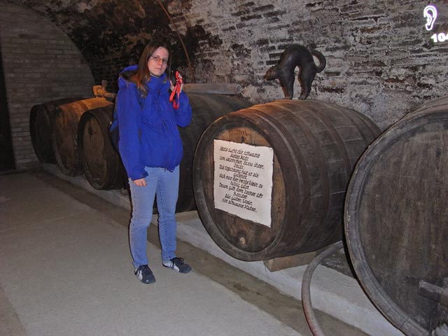 Daniela in den Kellergängen des Loisiums