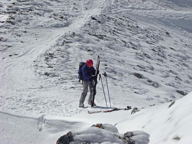 Daniela bei der Einfahrt der Breiten Ries