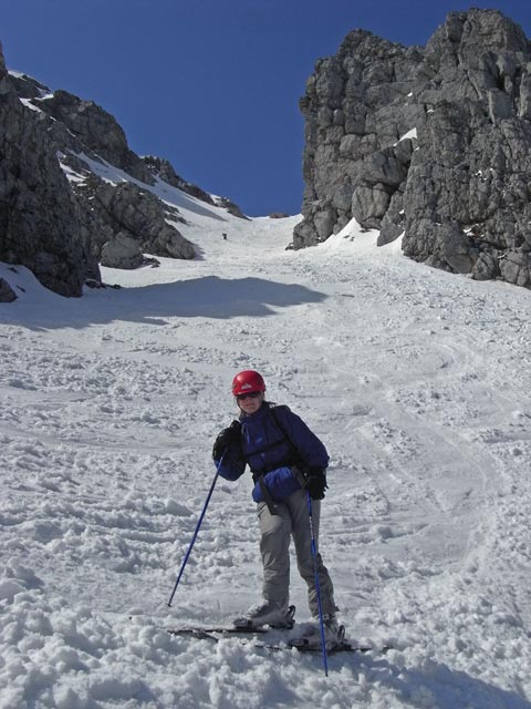 Daniela in der Einfahrt der Breiten Ries