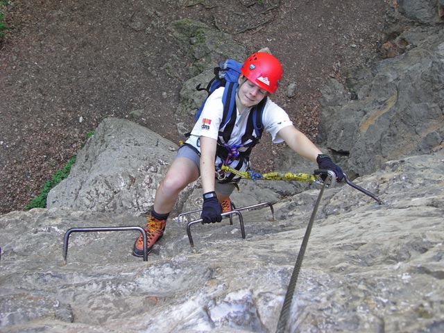 Währinger Steig: Daniela im Einstieg