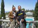 Papa und ich beim Neptune Pool des Hearst Castles (8. Mai)