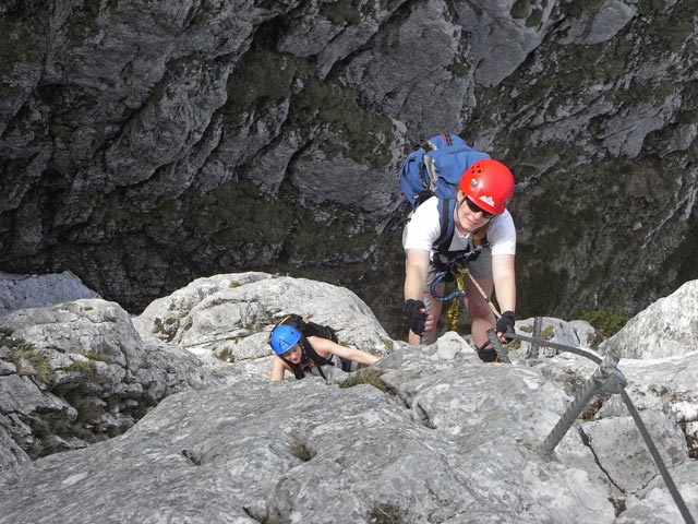 Traunsee-Klettersteig: Irene und Daniela (25. Mai)