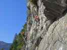 Zimmereben-Klettersteig: Axel und Martina in der Schlüsselstelle