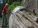 Huterlaner-Klettersteig: Martina und Axel bei der Seilbrücke