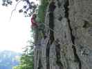 Huterlaner-Klettersteig: Martina in der Wasserwand