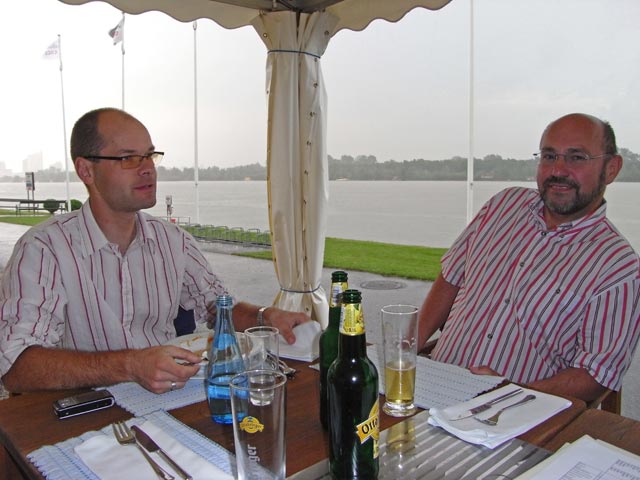 Christian und Hans-Christian im Restaurant Marina