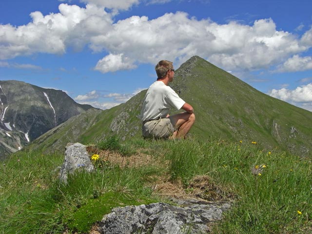 Ich zwischen Kleinem Geierkogel und Zinkenkogel (29. Juni)