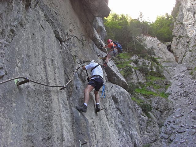 Galitzenklamm-Klettersteig: Norbert und Daniela nach der Schlüsselstelle (5. Juli)