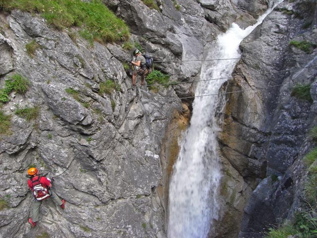 Galitzenklamm-Klettersteig: zweite Seilbrücke (5. Juli)