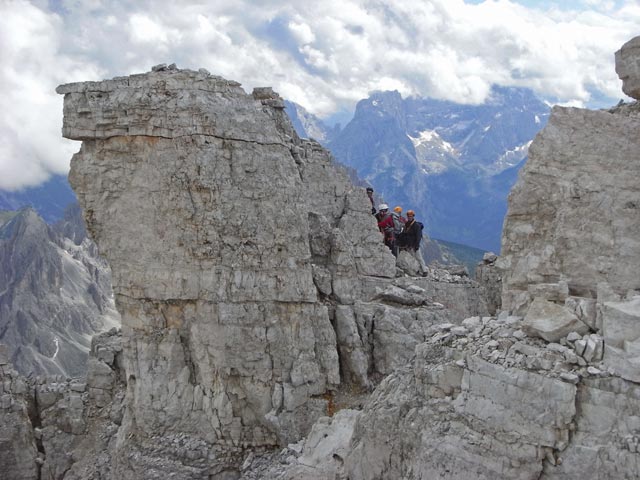Normalweg Westliche Zinne: Helmut, Christoph, Christian und Erich (9. Juli)
