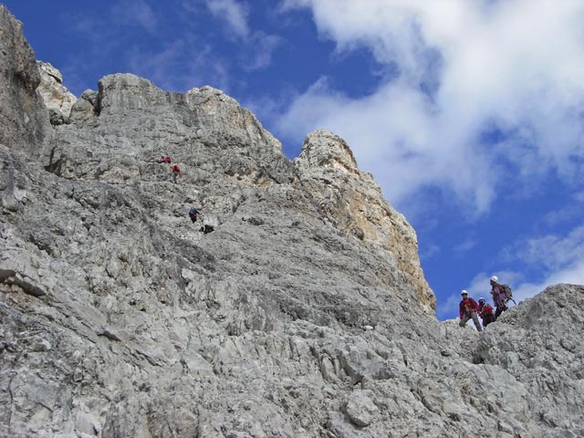Normalweg Westliche Zinne: Christoph, Brigitte und Josef (9. Juli)