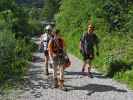 Galitzenklamm-Klettersteig: Norbert, Daniela und Erich beim Zustieg (5. Juli)