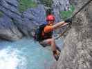 Galitzenklamm-Klettersteig: Daniela im Einstieg (5. Juli)